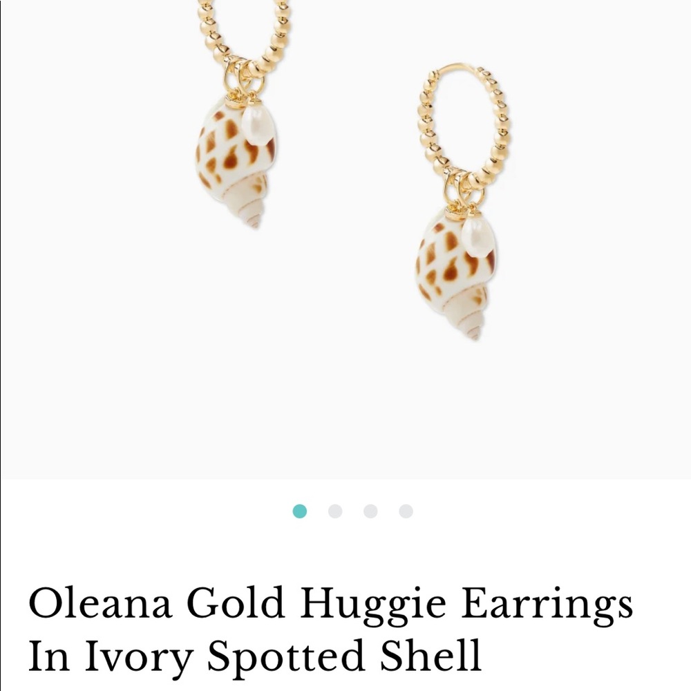 LOOKING FOR Kendra Scott Oleana Gold Huggie Earrings in Ivory Spotted Shell